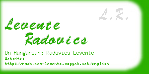 levente radovics business card